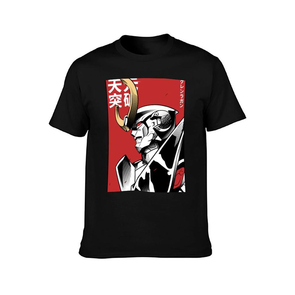 Tengen Toppa Gurren Lagann Red T-Shirt black cotton t-shirt plain for man package funny t shirts cotton T-Shirt