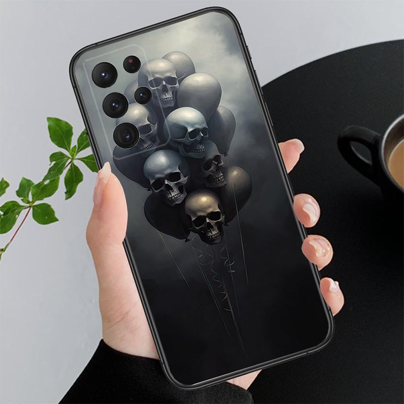 Skull Head Flower Art Phone Case For Samsung Galaxy A15 A35 A55 A52 A53 A54 A33 A34 A25 A05S A16 A14 A05 A51 A52S A71