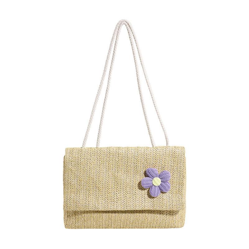 Elegant Korean Style Woven Handbag 2023 Summer Trendy Chic Small Square Bag