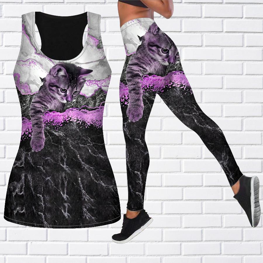 

Одежда для йоги с принтом молний и котят для женщин, модные леггинсы для тренировок, спортивные повседневные штаны для фитнеса и йоги 8XL фиолетовый