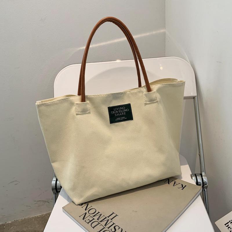 Large Capacity Canvas Bucket Bag for Women Trendy Street Style Shoulder Crossbody Purse with Magnetic Closure