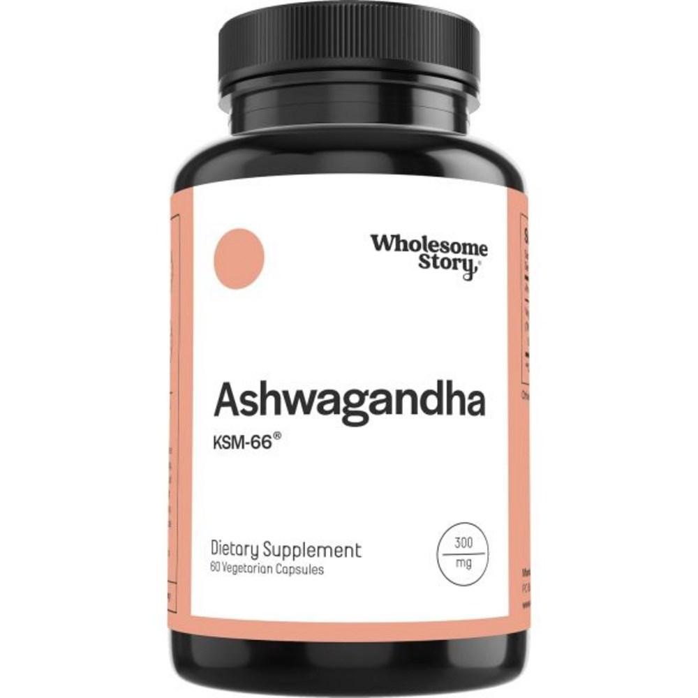 Some Wholesome Story Vegan KSM 66 Ashwagandha Capsules High 5% Olid Root Extract 300mg Stress Management Wellbeing Support