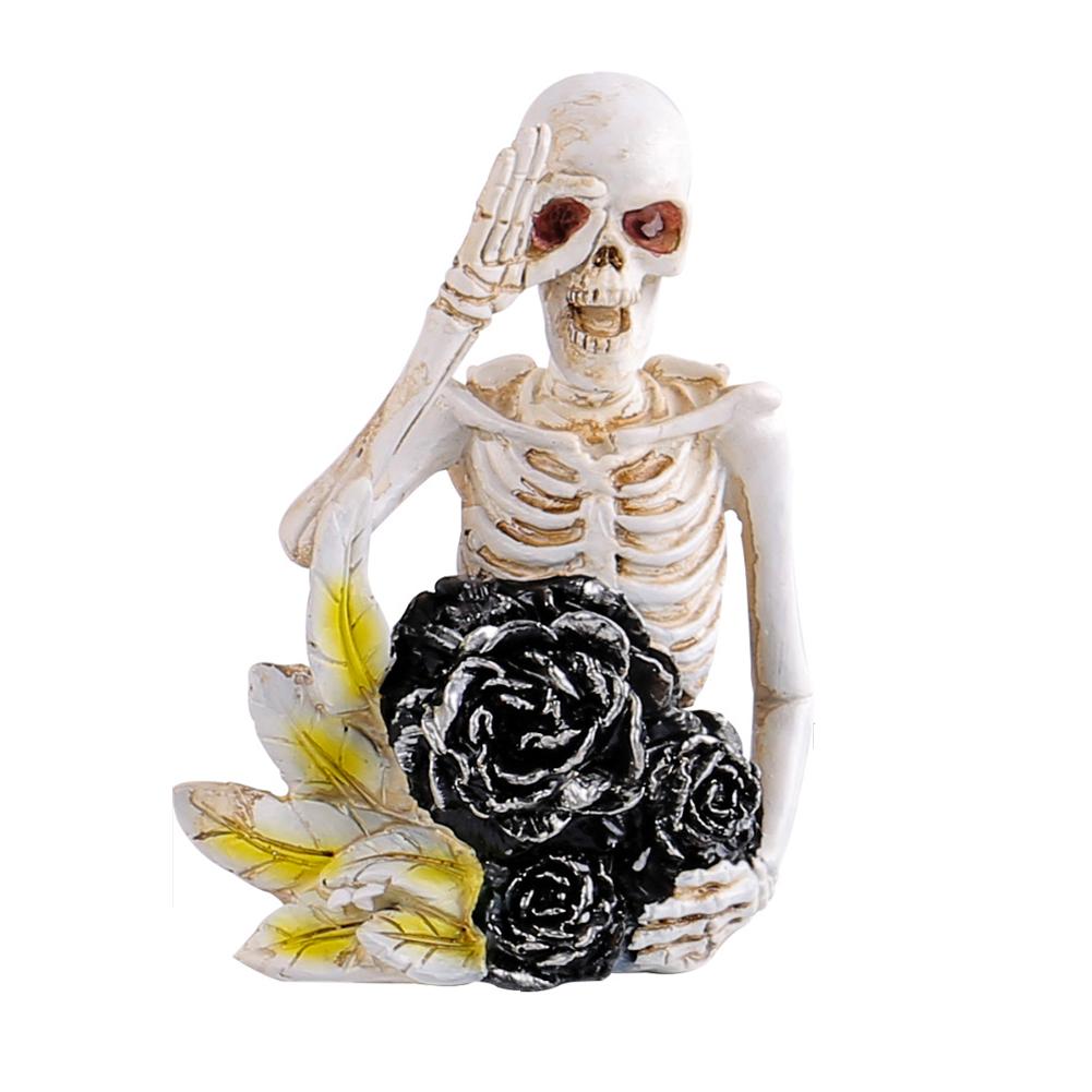 Halloween Skelett Figur Gruselig Halloween Harz Schädel Statue Ornamente Für Feiertags Party Raum Dekorationen