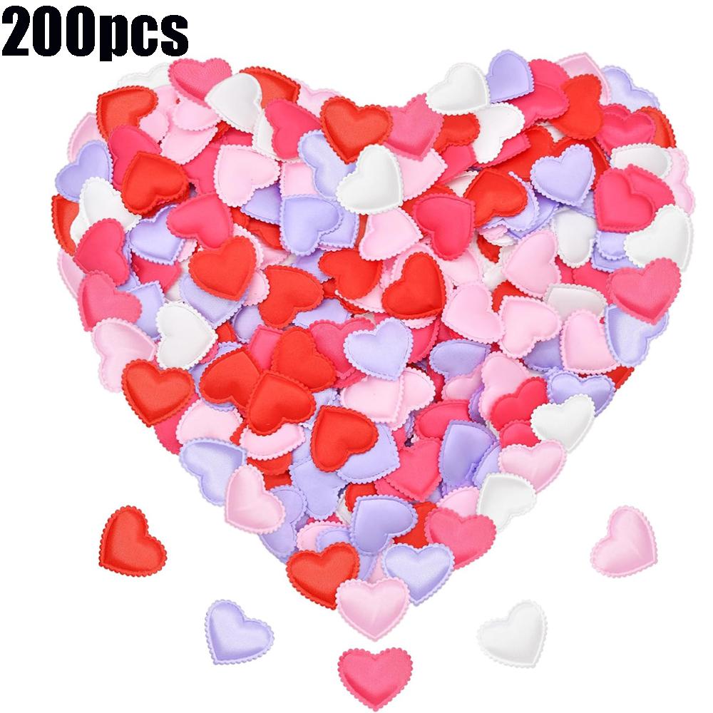 100/200Pcs Artificial Love Heart Petals Valentine's Day Wedding Party Confetti Petals Sponge Satin Fabric Table Bed Decorations