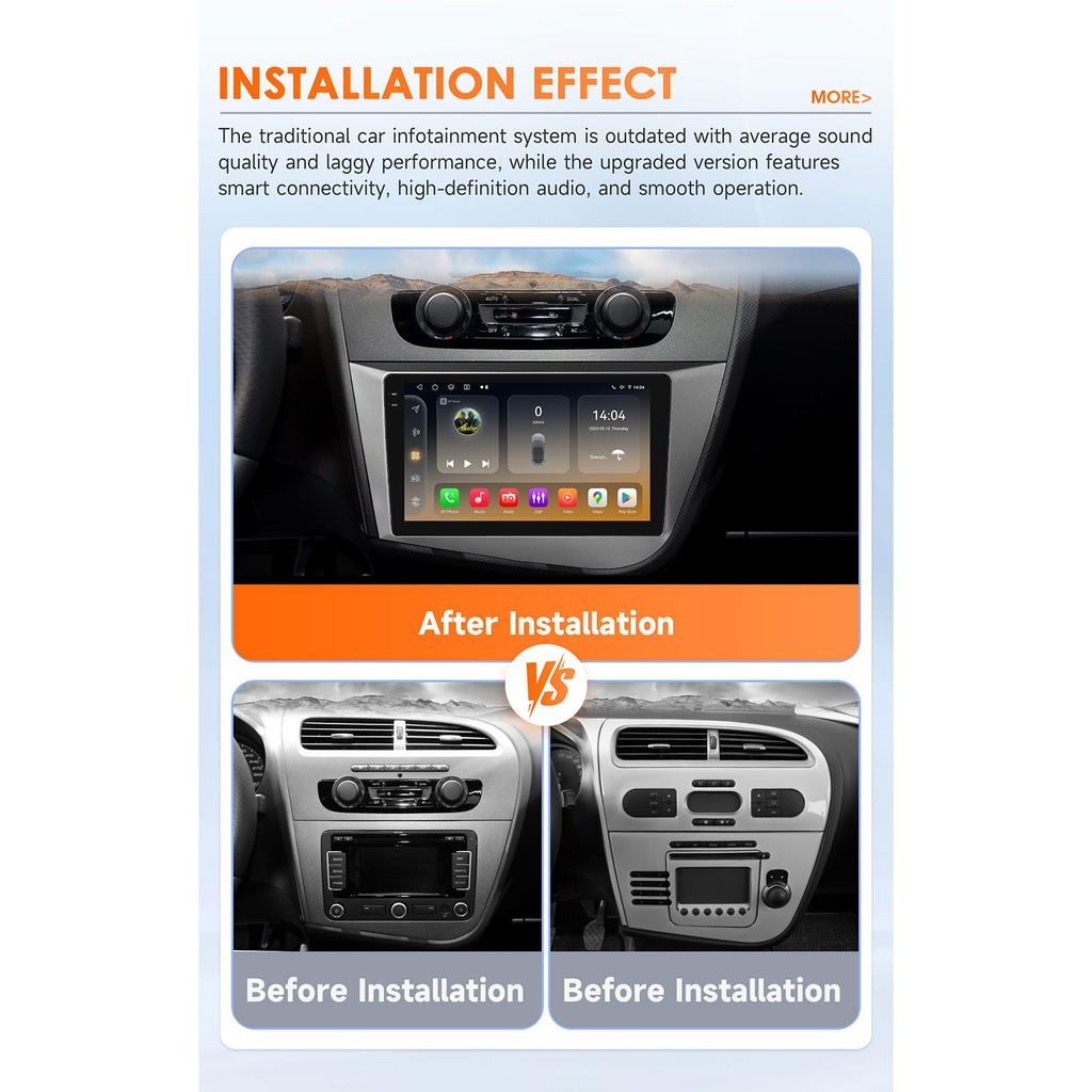 Ossuret Intelligent Snapdragon 6115 Car Radio for Seat Leon MK2 2005-2012 Intelligent Systems Carplay GPS Navigation Stereo Android Auto 2din BT 4G