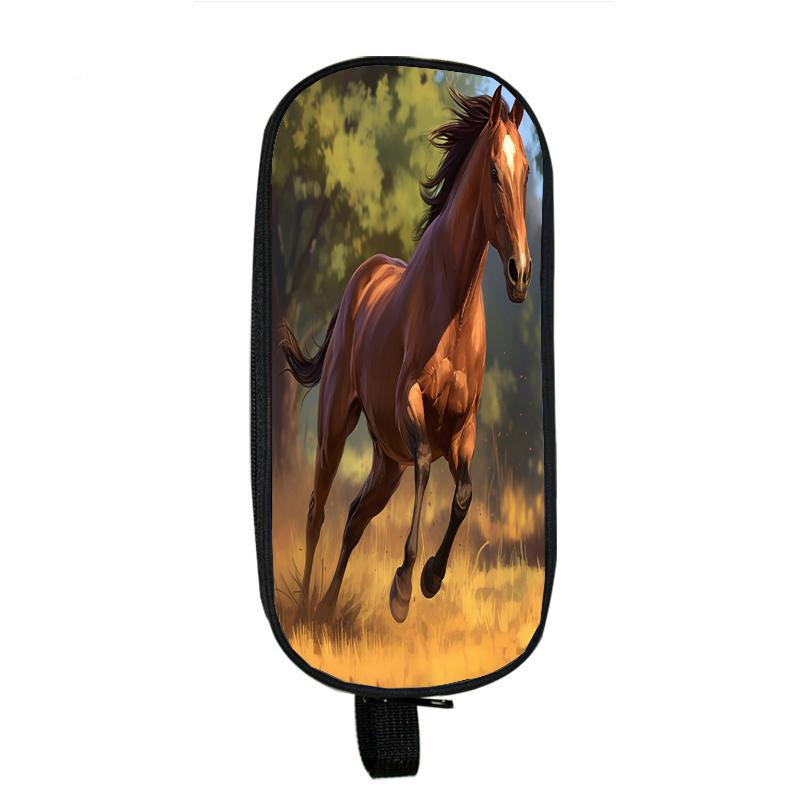 Capybara Cat Dog Pencil Cases Horse Tiger Panda Pencil Bag Wolf Pouch Holder Box for Girls Office Student Stationery Organizer School Supplies