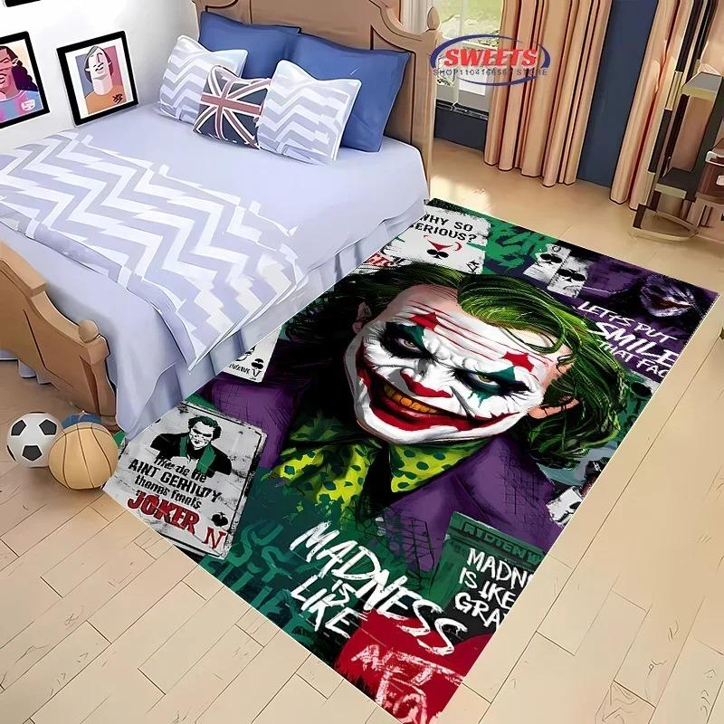 Cartoon Joker Muster Lustiger Bedruckter Teppich Wohnzimmer Schlafzimmer Küche Badezimmer Flur Teppich Heimdekoration Rutschfeste Fußmatten
