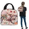 A Vintage Bicycle And Flower Insulated Lunch Bag for Women Kids Leakproof Food Boxes Thermal Lunch Box Tote