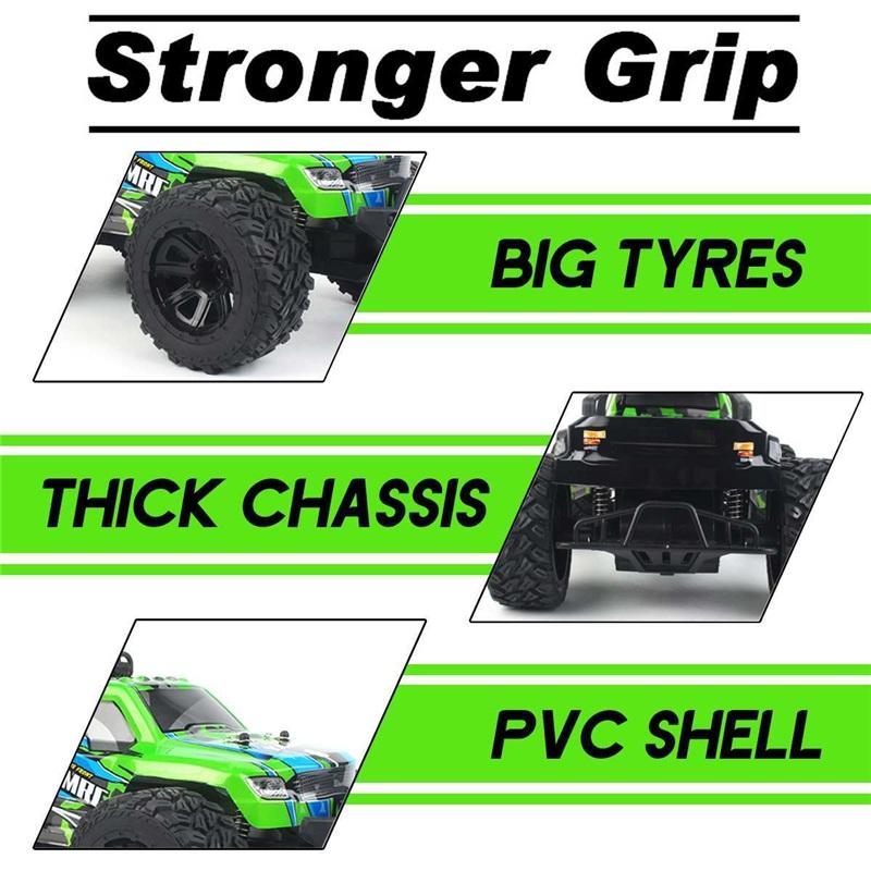 1:14 Scale 2.4G RC Bigfoot Truck, 20km/h High Speed Off-Road Crawler with PVC Anti-Crash Shell for Kids