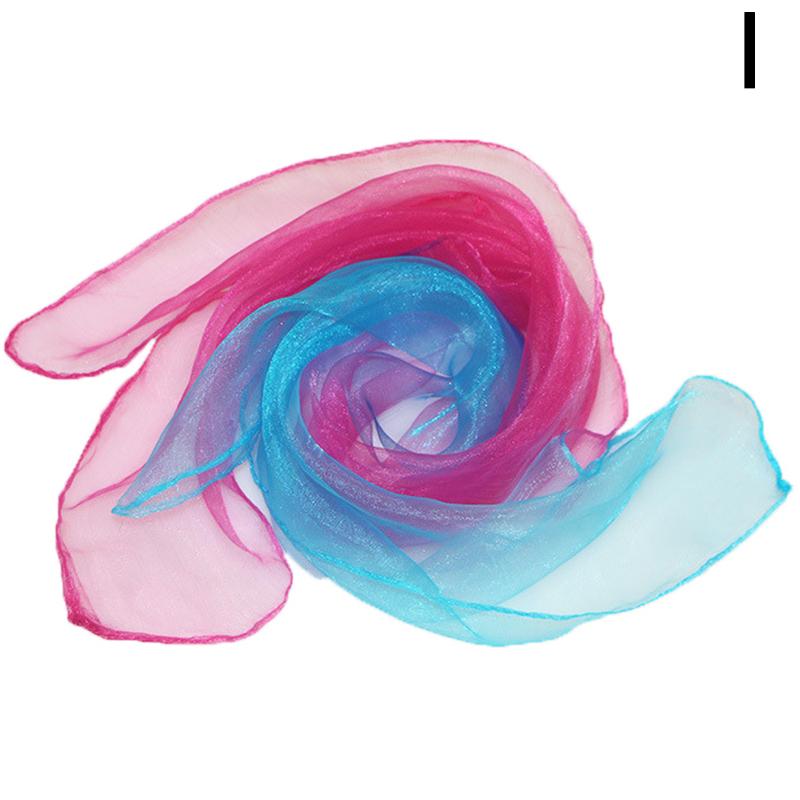 Transparent Summer Scarf For Women Square Gradient Color Head Wear Shinny Thin Chiffon Neck Shawl Beach Vacation Accessories