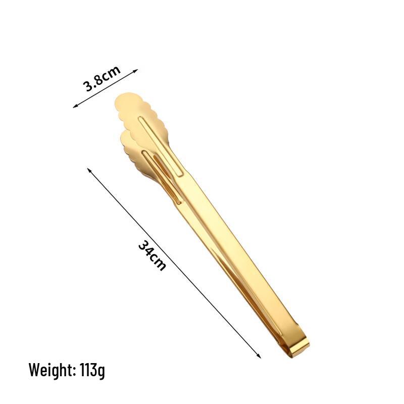 ZISIZ Gold Stainless Steel Food Tongs