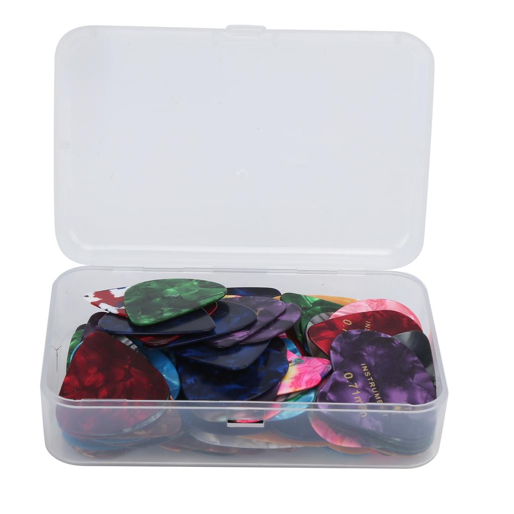 100Pcs Guitar Picks Universal Musical Instrument Parts Accessories Colorful 0.71mm