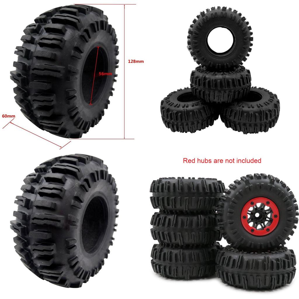 Durable Soft Rubber 2.2" Rock Crawler Tires With Foam For Axial Scx10 Wraith Trx-4