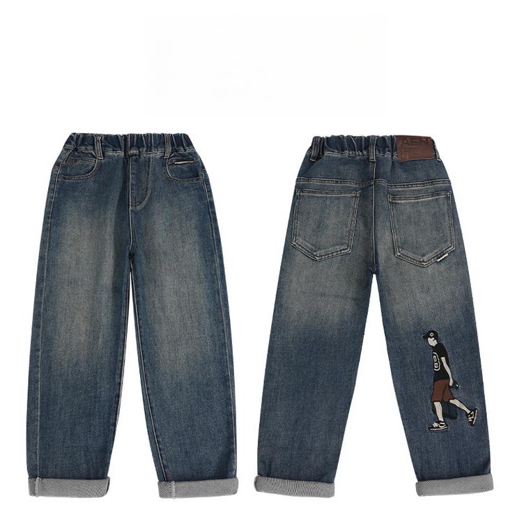 Boys' Denim Pants Spring and Autumn Dad Pant Boys' Children's Jeans Trendy Children's Jeans Loose