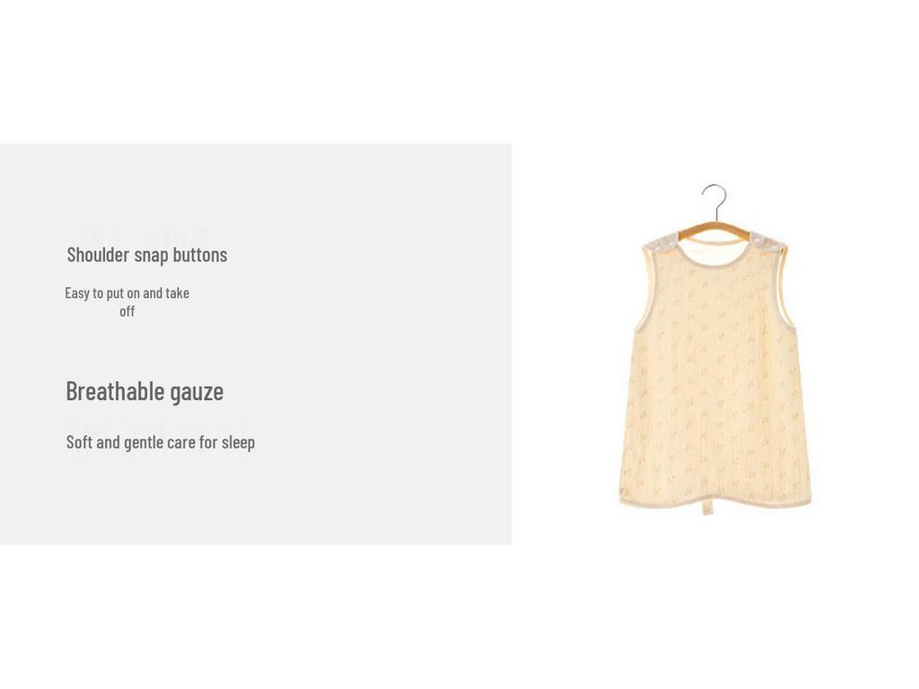 Pure Cotton Gauze Sleeveless Baby Sleeping Bag for Newborns - Anti-Kick Quilt for Summer