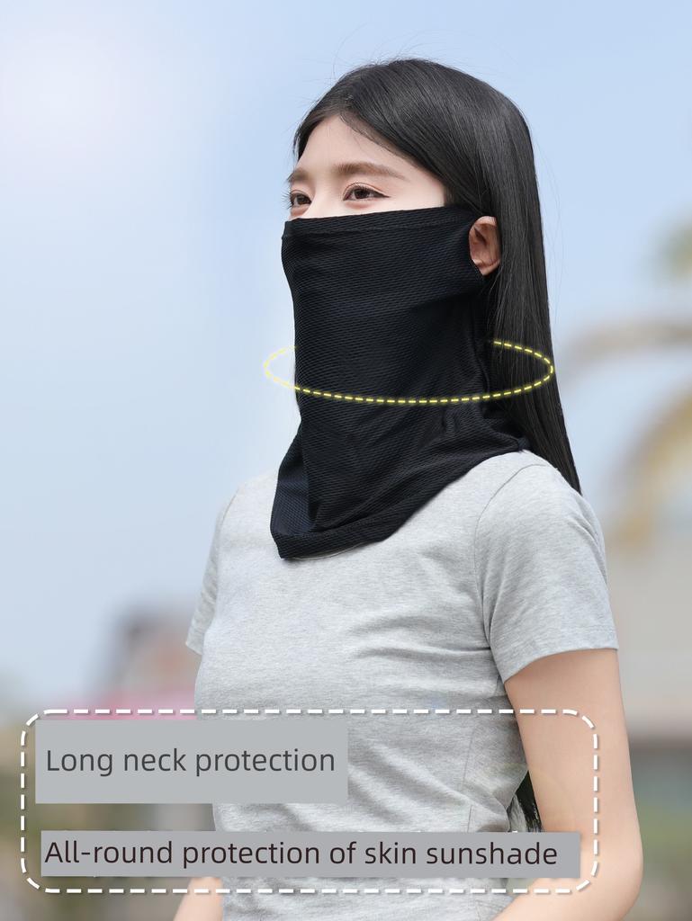 2026 New Model Sun Protection Face Mask for Women, Full Face Coverage, Cycling Sports Ear-Hanging Headscarf, Neck Protection, Ice Silk Scarf Veil