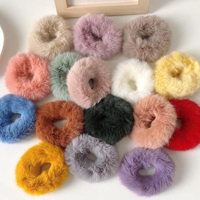 Plush Rabbit Fur Donut Hair Tie: Versatile Mink Hair Accessory In Japanese & Korean Fashion