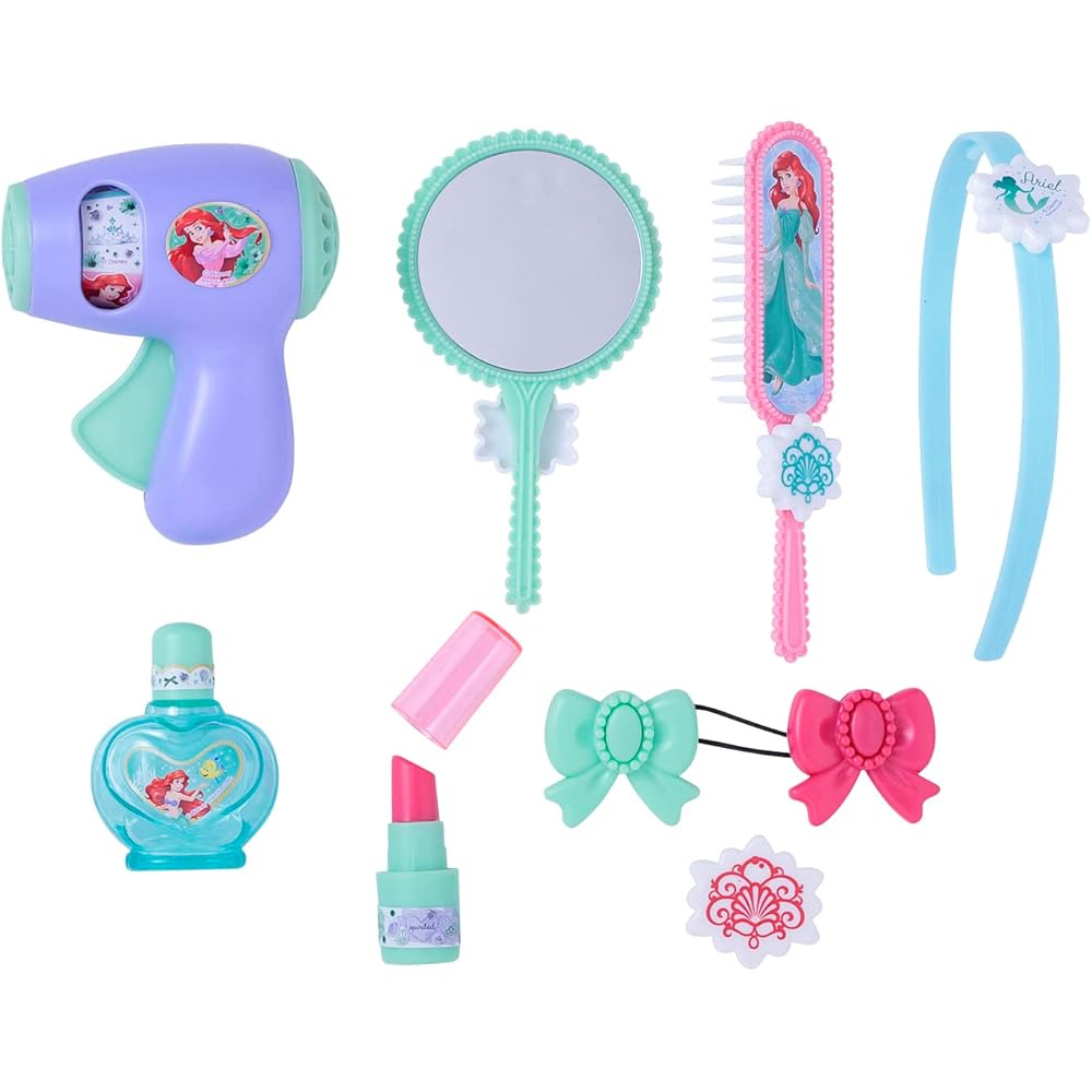 Maruka Disney Princess Ariel Hair and Makeup Set Toy Accessories for Ages 3 and Up