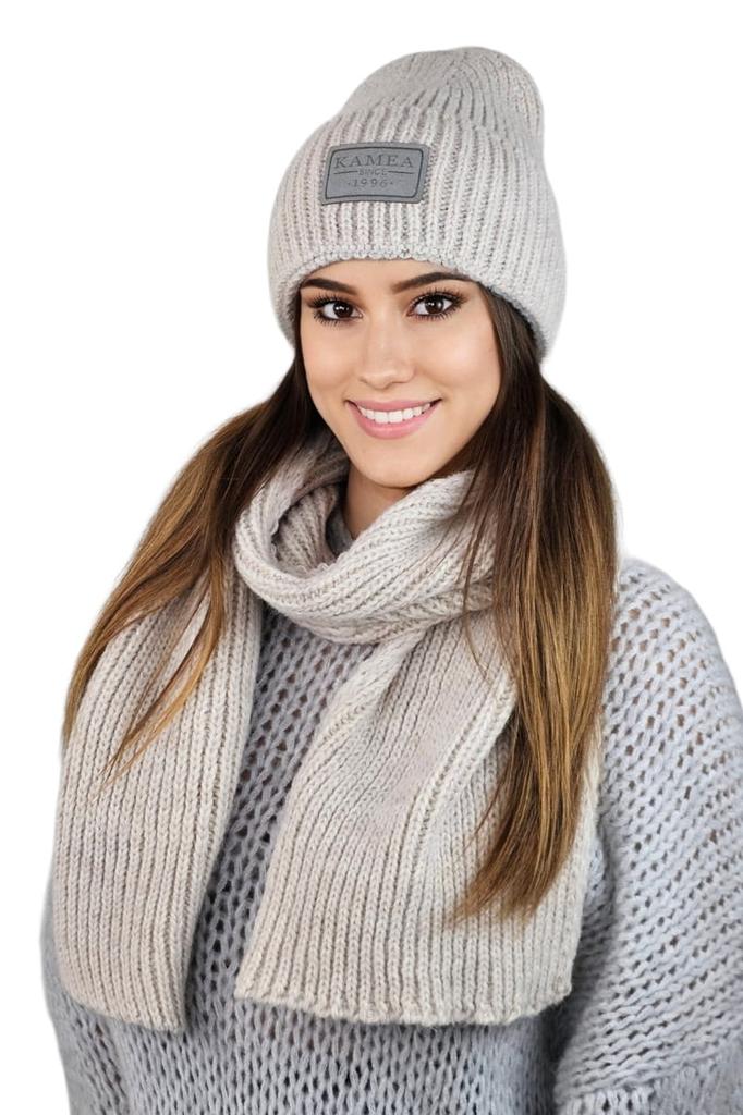 Malus Universal Set Hat with Scarf Color Beige