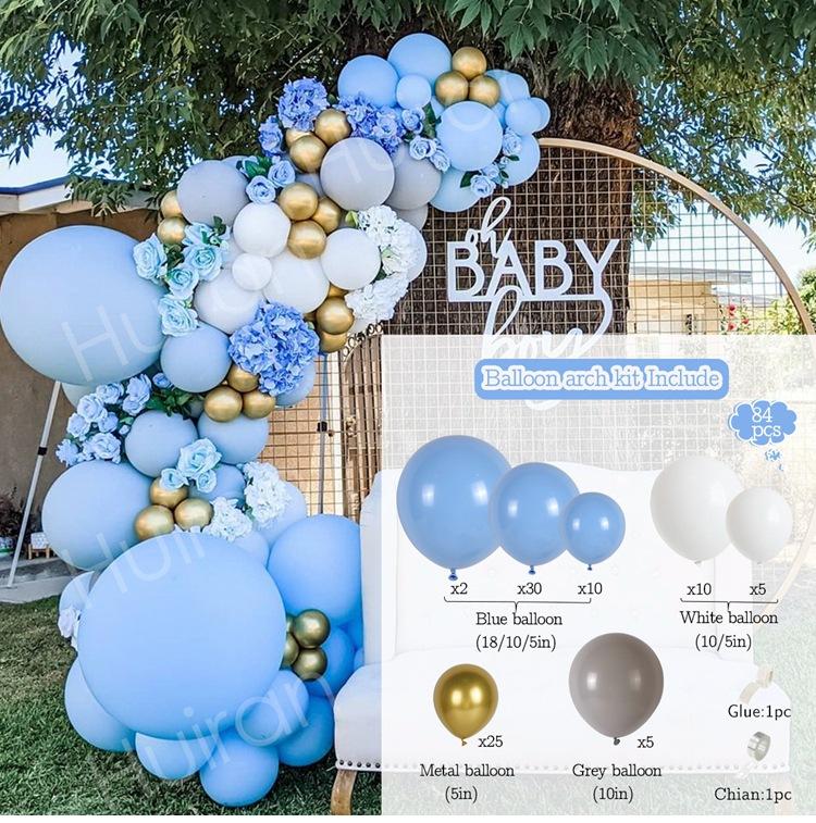 Realm Blue Macaron Balloon Set, Opening Birthday Wedding Party Wedding Decoration Balloon Chain Set