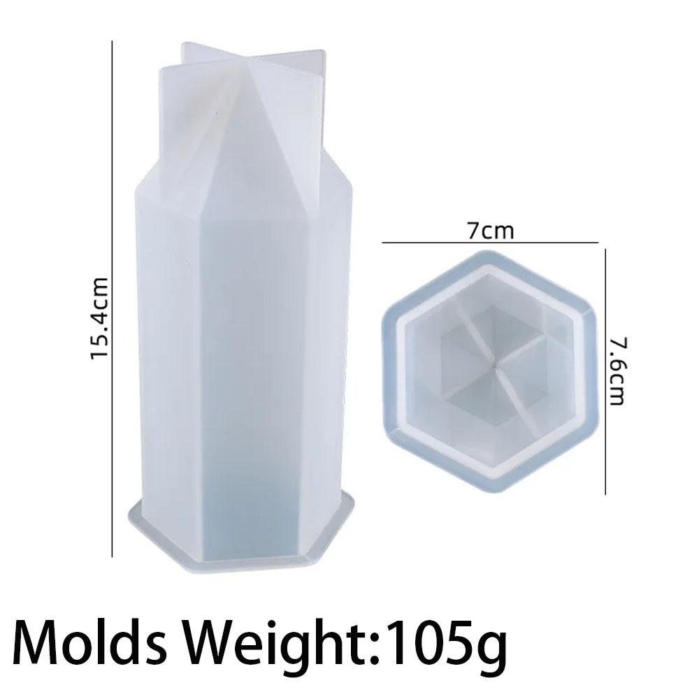3D Hexagon Peaked Silicone Candle Mold DIY Festival Ornament Candle Soap Making Supplies Epoxy Resin Craft Molds Home Decor