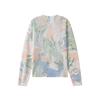 Summer Women's V-Neck Floral Print Knit Cardigan Long Sleeve Lightweight Casual Sweater Jacket Anti-Darkness