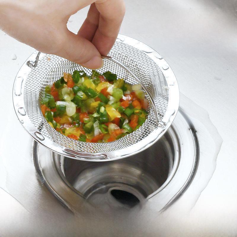 Universal Thickened Stainless Steel Sink Filter - Anti-Leakage Vegetable Basin Residue Net