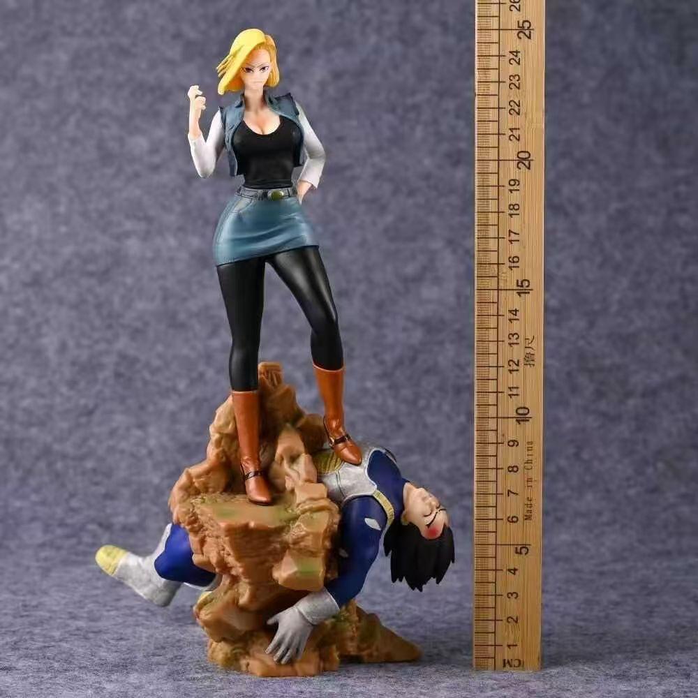 Android 18 Villain AttackAttack Vegeta Dragon BallZ The Fourth Form SSj3 9.84Inch/25cm Can move PVC Beautiful girl Figure Toys