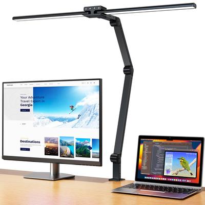 KableRika RA95 LED Double Light Bar Desk Lamp, 80cm Wide Arm Light, Clamp-on Desk Lamp with 360-Degree Rotation, Stylish Touch Panel, 4 Color