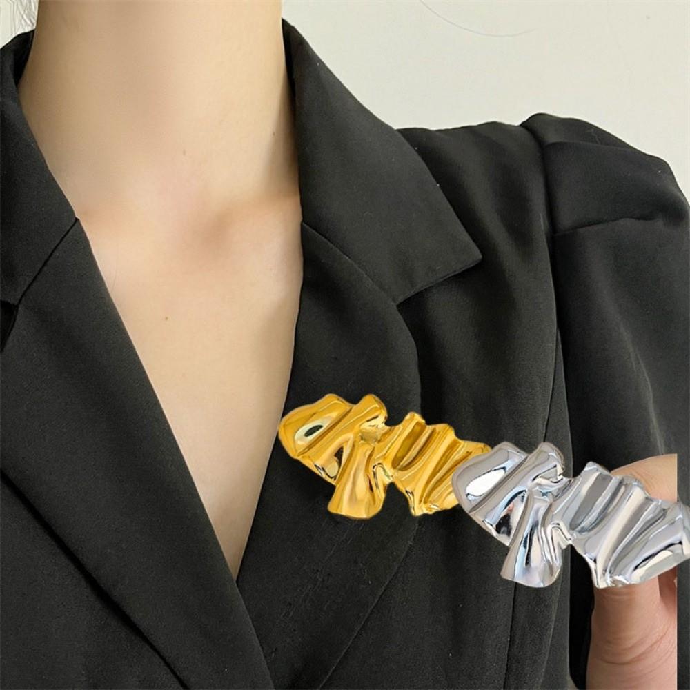 Gold Plated Geometric Brooches Abstract Lapel Pins New Irregular Brooches  Gifts