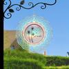 10 Inch 2D Kinetic Metal Wind Spinner Rainbow Iridescent Dandelion Design 360 Rotating Hook for Indoor Outdoor Garden Decor Gift for Women Men