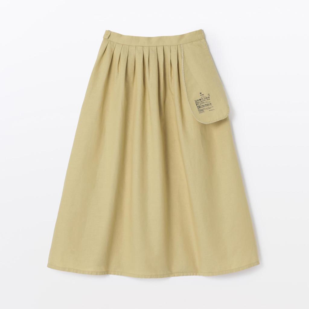 MUJI Women's Hemp Cotton Easy Long Skirt, BE1VBA5S, Yellow, Size M