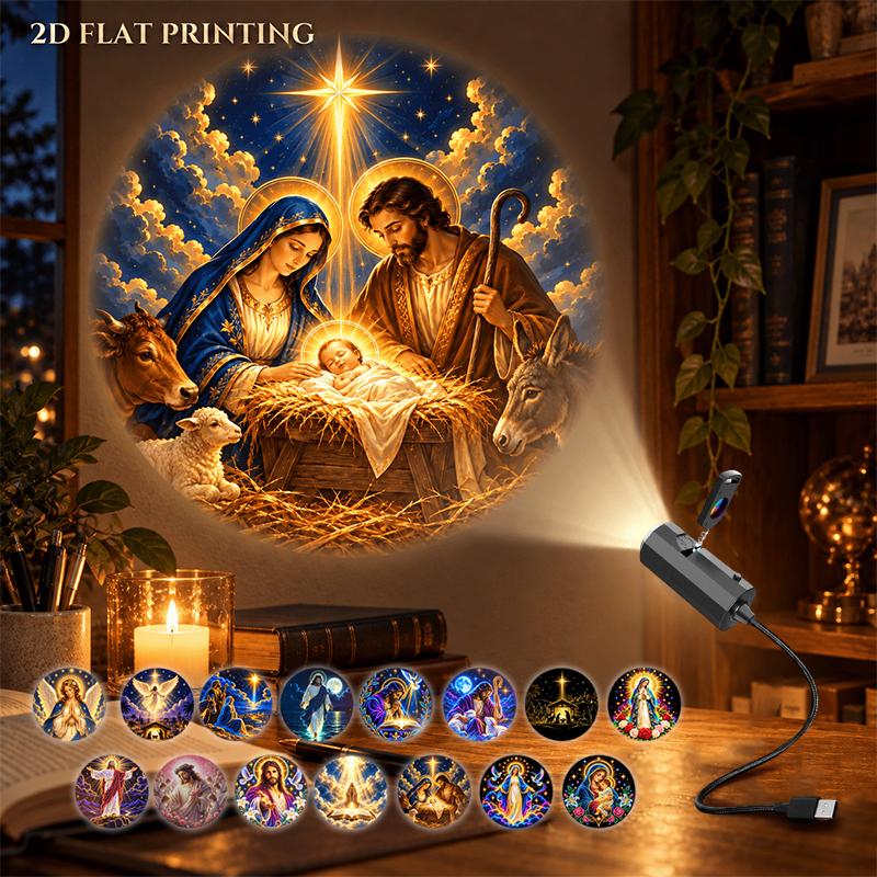 LED Plug Play Projector Night Light Replaceable Scenes Films Projection Lamp for Kids Nursery Gift