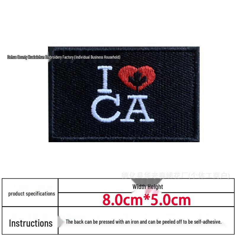 In-Stock Canadian Flag Embroidered Patch: Hook & Loop Morale Patch, Fabric Armband Badge, Iron-On