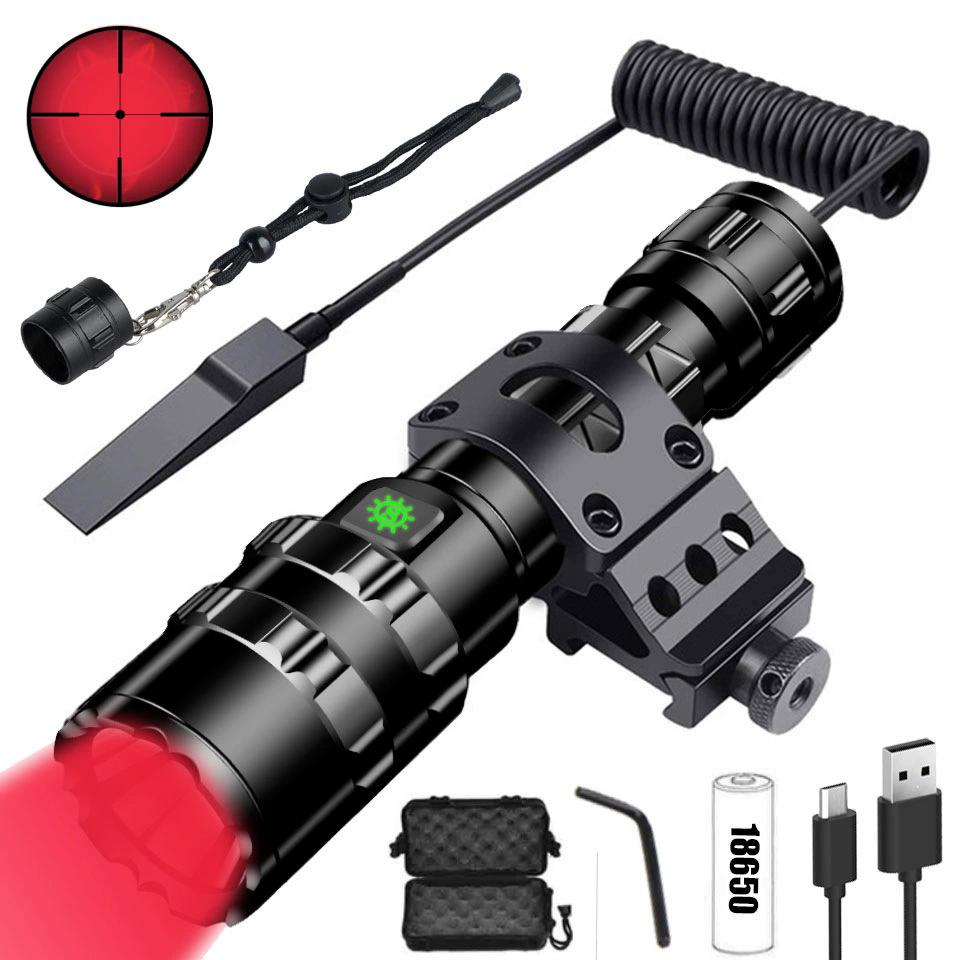Professional Hunting Tactics Night Reconnaissance LED Flashlight L2 Lamp Beads Waterproof Rechargeable Outdoor Portable Torch