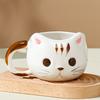 430ml Cartoon Cat Ceramic Mug With Spoon Creative Cute Coffee Milk Tea Breakfast Cup Drinkware Novelty Gifts
