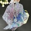 POBING Silk Cashmere Scarf Women Hand Rolled Shawls Fashion Printed Square Scarves Wraps Lady Bandana Big Hijabs Female Foulards