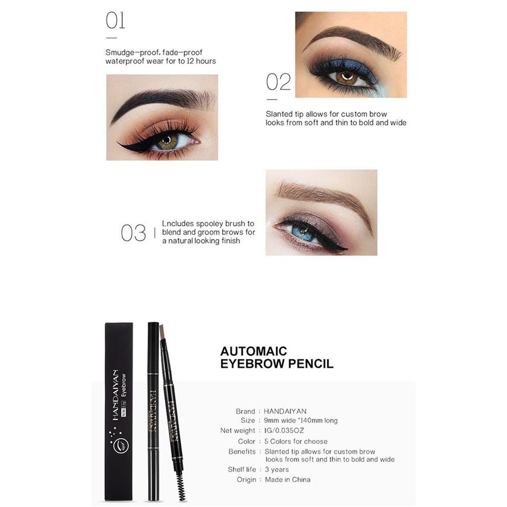 Eyebrow Pencil Long Lasting -Proof Pen Rotate Eyebrow Brush Eye Makeup Tool