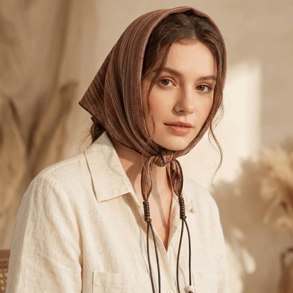 Lightweight Triangle Scarf Beaded Tie Neckerchief Versatile Layering Accessory Waist Wrap