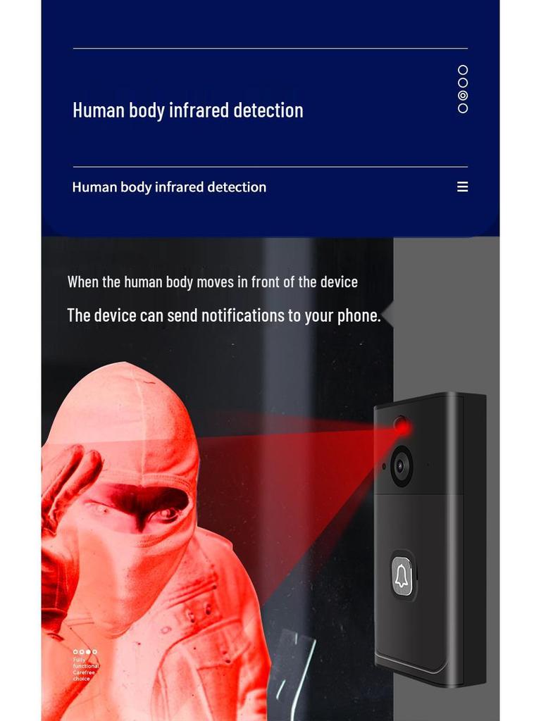 Smart Wi-Fi Doorbell with Two-Way Audio and Battery - Model H2TUYA