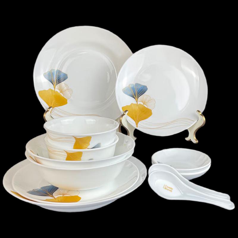 Corelle Golden Ginkgo 12-Piece Dinnerware Set