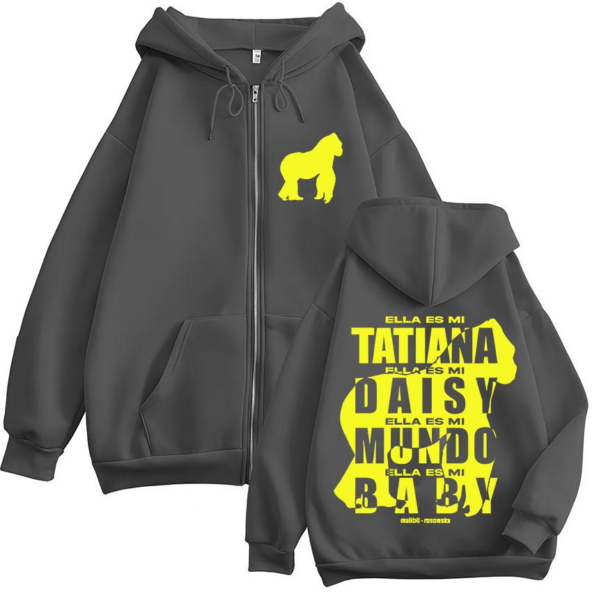 Rapper Rusowsky Daisy Tour Album Merch Reißverschluss Hoodie Herren Retro Übergroße Jacke Sweatshirt Streetwear