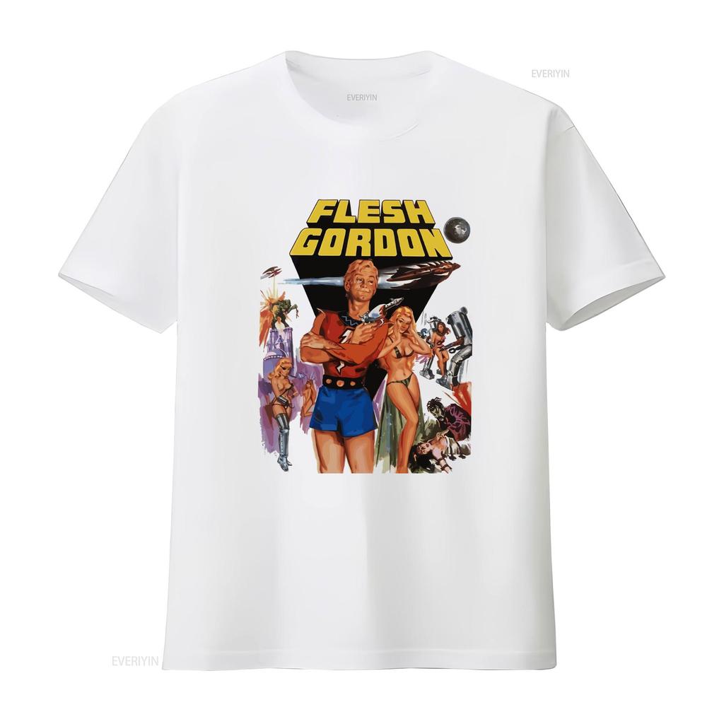 T-shirt Poster Film Flesh Gordon Cotone Naturale Vintage Tutte le Taglie S 5X Top Lavato Vintage Per l'Uso Quotidiano Unisex Casual