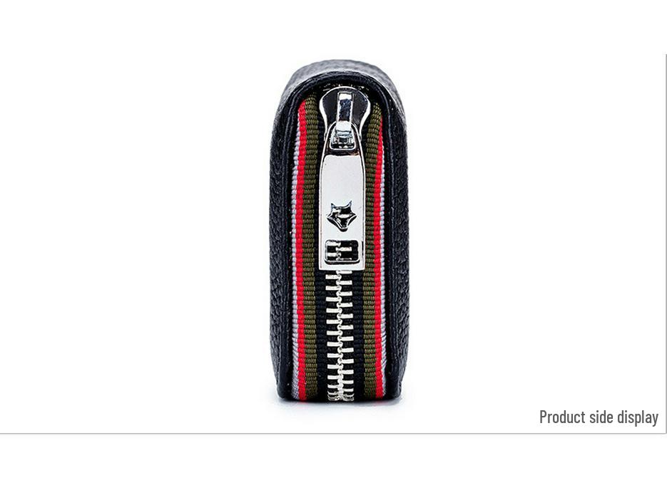 Stylish RFID Accordion Leather Card Holder with Zipper