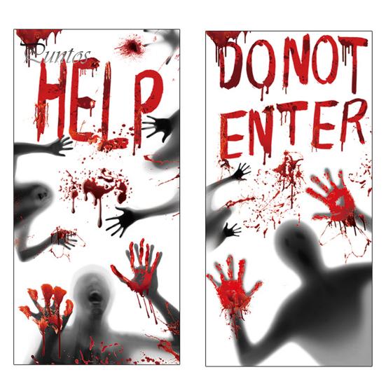 Clear Halloween Window Clings Blood Stickers, Patterns Waterproof And Scratch-Resistant PVC Decals, Removable Stickers for Home Living Room