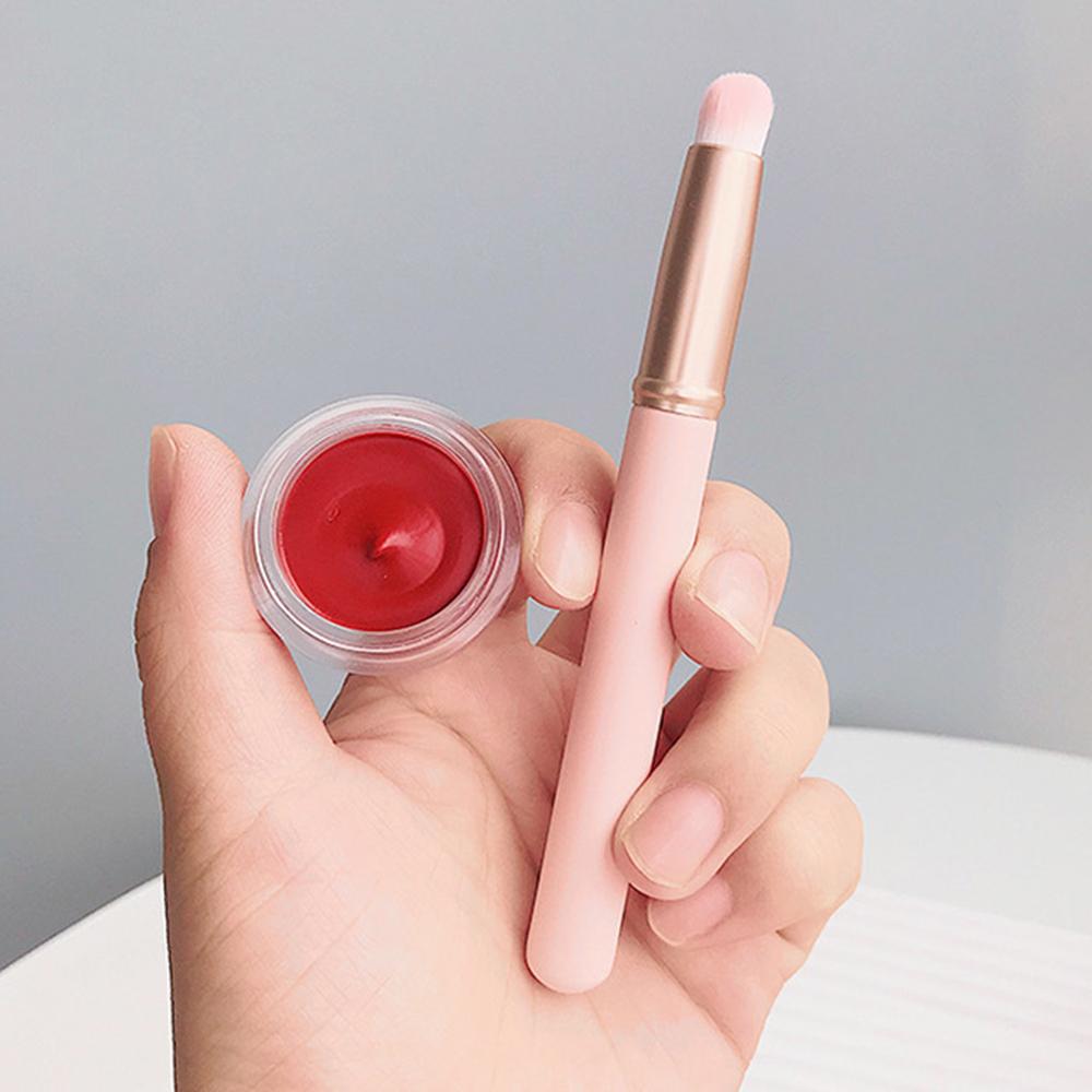 

Mini Szie Soft Fiber Lip Brush Lipstick Applicator Smudge Brush Reusable Lip Makeup Tool Pink