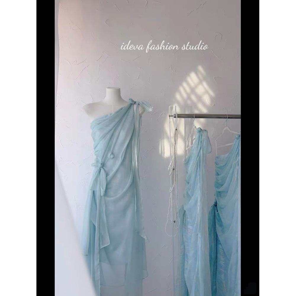 Girls' Super Fire French Casual Dress Children's Summer Beautiful Pure Waist Skirt High-end Temperament