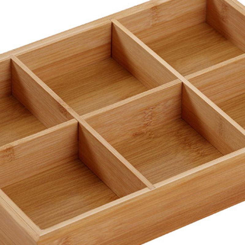 Divided Wooden Tray Multi Compartments Serving Tray for Hot Pot Restaurants Sushi Plate 6