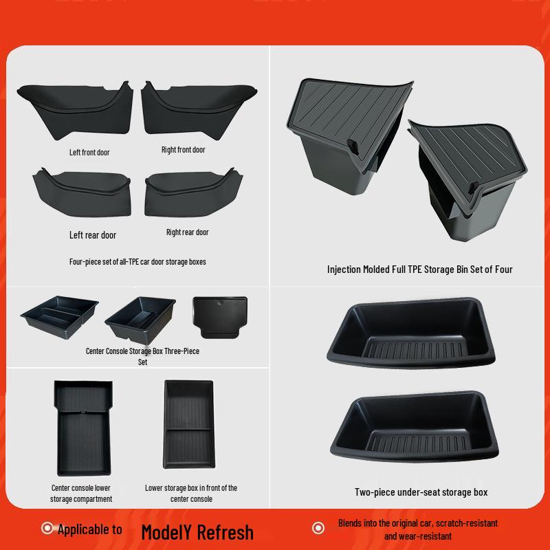 Tesla Model Y Model 3 Türschlitz-Aufbewahrungsbox mit Samtpads zum Schutz