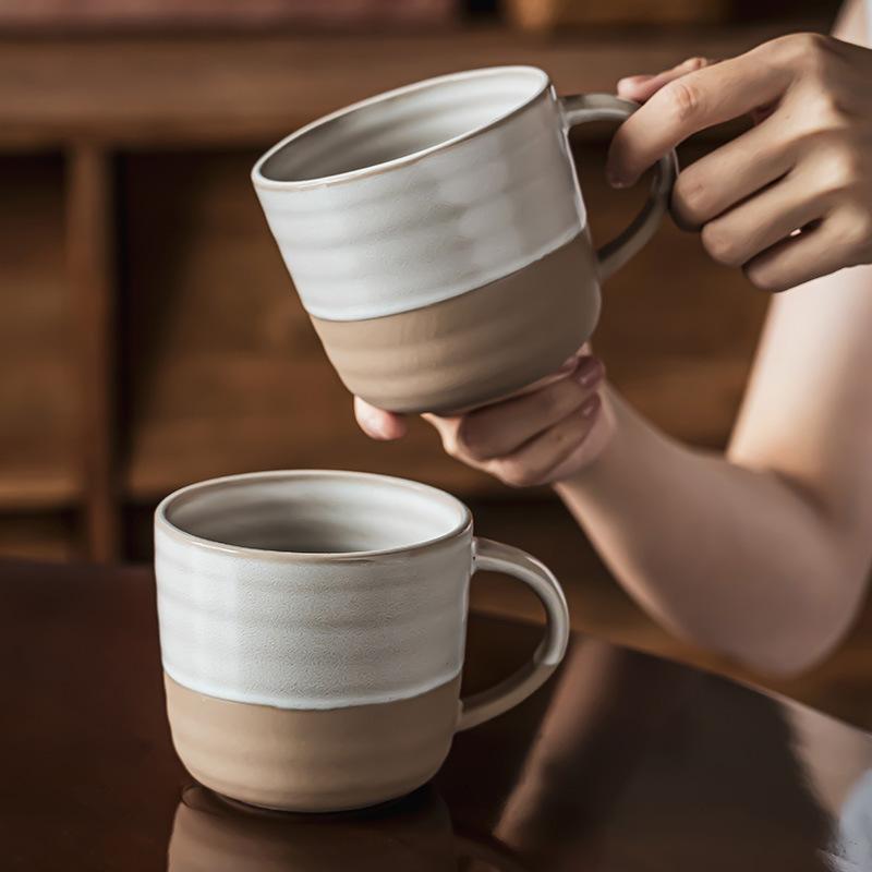 Creative Splicing Mug Ceramic Coffee Cup Large Capacity Home Breakfast Milk Oat Cup Personalized Tea Cup